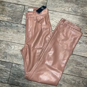 Abercrombie & Fitch Blush Pink Leather Pants